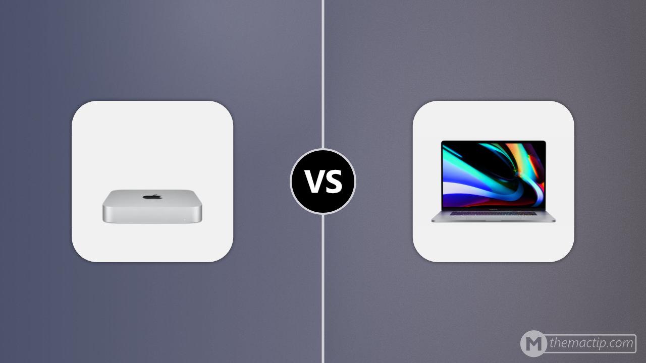 Apple Mac mini (M1, 2020) vs. MacBook Pro 16” (2019)
