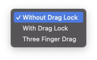 Enable dragging without drag lock